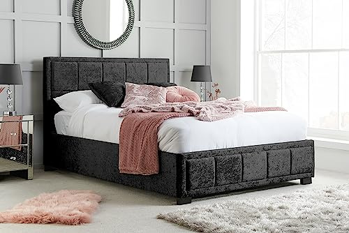 Birlea Hannover Bed Crushed Velvet - Black, Kingsize