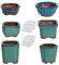 Happy Bonsai 6-teiliges Mini-Töpfe aus glasiertem Glas + 6 weiche Maschen-Drainagesiebe