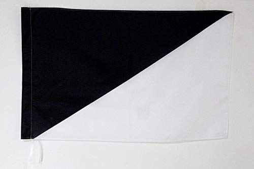 AZ FLAG - Drapeau course automobile noir et blanc - 90x60 cm - Drapeau De Commissaire 100% Polyester Avec Fourreau et Cordelette - Pavillon 45 g