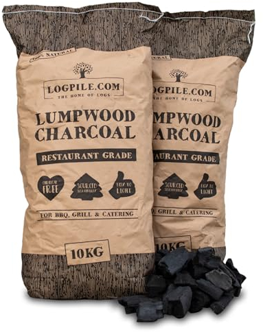 Logpile Lumpwood Charcoal for BBQs (2x10kg) | Premium Restaurant Grade