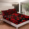 Rose Spannbetttuch Frauen Rote Rose Blumen Spannbettlaken 90x200cm für Kinder Mädchen Jugendliche Zimmer 3D Romantische Blumen Dekor Bettlaken Set Luxus Garten 2St
