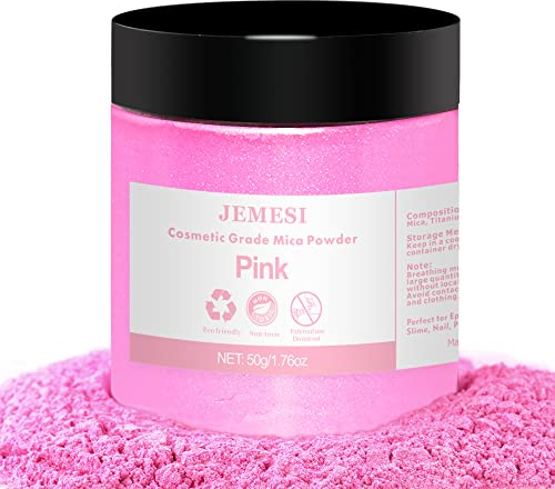 JEMESI Epoxidharz Farbe metallic, Seifenfarbe - Mica Powder, Epoxy Resin Farbe Farbpigmente Pigmentpulver Farben Pigment (Rose)