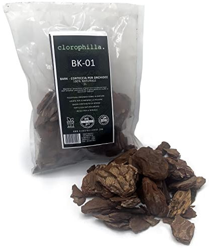 Clorophilla bark per orchidee - corteccia naturale per orchidea, ideale per rinvaso pianta e giardino 1 litro