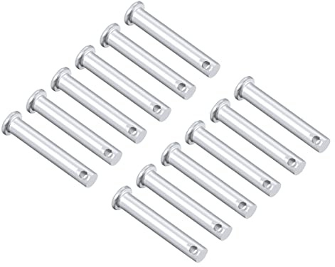 PATIKIL 8mmx50mm Singolo Foro Clip Perni, 12pz Piatto Testa Zinco-placcatura Solido Acciaio Collegamento Cerniera Perno