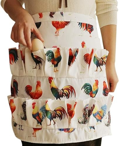 Tablier de collecte d'œufs pour poule, poule, canard, oie, femme au foyer, ferme, cuisine, travail à domicile (adulte-unisexe), multicolore, taille unique