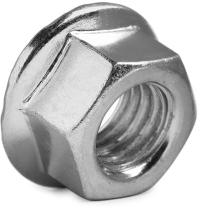 M10 Hexagon Nut With Non-Serrated Flange Steel cl.8 Zinc Plated DIN 6923 (Pack of 10) X05E/1