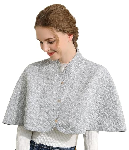 LONTG Warm Shoulder Shawl Cape Women Winter Short Cape Shoulder Poncho Shoulder Protective Shawl Wraps with Buttons Oversized Winter Autumn Shoulder Cover Wrap Warmer Soft Poncho Capes for Women Men