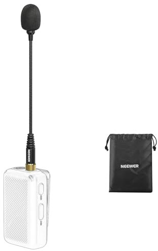 NEEWER Microfono a condensatore omnidirezionale TRS da 3,5mm con blocco, microfono per interviste e creatori di contenuti, Compatibile con DJI Wireless Mic trasmettitori Compatibile con Rode Wireless