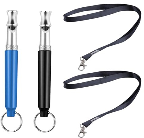 KEQAR 2 PCS Fischietto Ultrasuoni per Cani Silenzioso per Addestramento e Richiamo, Accessori per Addestramento Cani (3A)