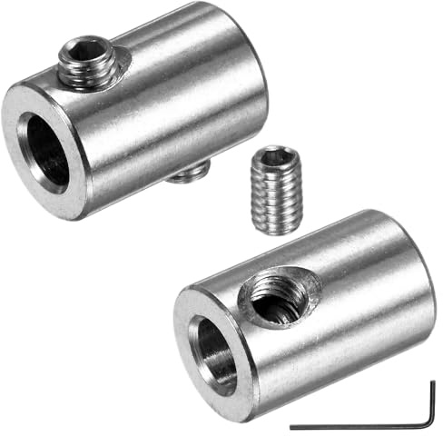 M METERXITY 2-Pack Wire Rope Cable Clamp, 6mm Hole 304 Stainless Steel Double Holes Lock Clip with Hexagon Screws Spanner for Cable Rigging/DIY Decorative Rope/Clothesline