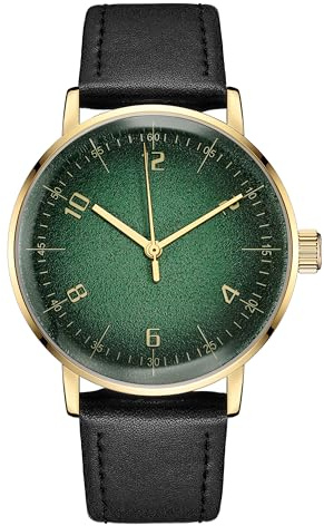Boyarca Vintage mekanisk klocka med välvd glasklocka spegel och 40 mm fodral, avslappnad och minimalistisk manuell lindning mekanisk armbandsur för män och kvinnor
