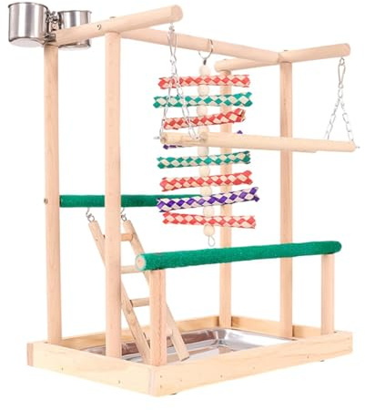 Sharplace Parco Giochi in Legno per Uccelli Giocattoli da Masticare per Cacatua, Conuri, Parrocchetti