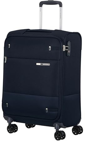 Samsonite Base Boost Spinner Cabin Suitcase, 55 cm | Navy Blue, softside suitcase, 55H x 40W x 20D cm, 39 L, 2 kg, with TSA lock and smooth-rolling spinner wheels