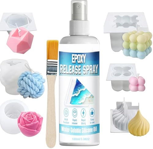 Generisch Spray separatore di silicone, 100 ml, lubrificante per resina epossidica, per officina, garage, sala hobby, officina, produzione di e saponi, calcestruzzo e gesso a casa