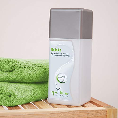 Bayrol SpaTime 2218200 by BAYROL - Kalk-Ex 1,0 L - flüssiger Härtestabilisator für,Whirlpools - verhindert verhindert die Bildung von Kalkablagerungen, Wassertrübungen und Wasserverfärbungen durch Metalle, Grau