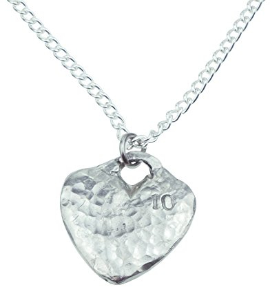 10th Anniversary Tin Gift Heart Pendant