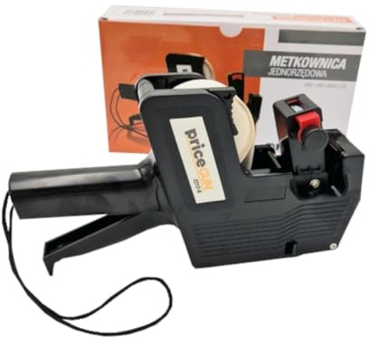 Studiocen Preisauszeichner – Einzeilige Etikettiermaschine mit europäischen Zeichen, druckt bis zu 8 Zeichen - Format 22 x 12 mm - Preis etikettiergerät ideal für Geschäfte und Märkte