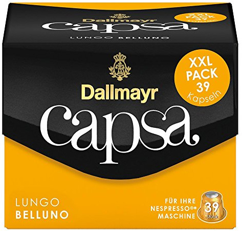 Dallmayr Capsa Lungo Belluno XXL, Capsule Nespresso, Café Torréfié, 39 Capsules DE 5,6 g