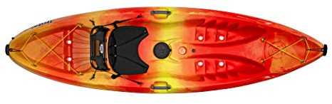 Perception Tribe 9.5 - Recerational Kayak Sit on Top - Large Rear Storage with Tie Downs - 9.5 ft - Sunset