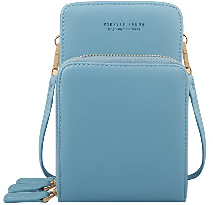 Piccola borsa del telefono crossbody per le donne, Donna cellulare portafoglio borsetta, Leggero PU pelle multi scomparto a tracolla con slot per schede cinghia regolabile