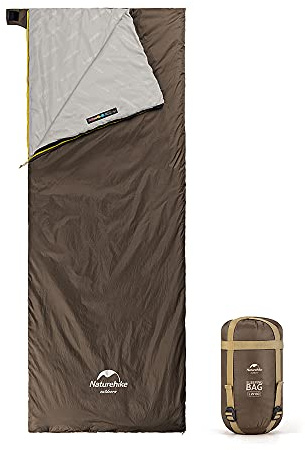 Naturehike Saco de Dormir de Algodón con Sobre para Adultos y Niños de 3 a 4 Estaciones Equipo de Dormir Ligero para Acampar a Prueba de Agua(Marrón XL)