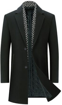 YOUTHUP Abrigo de Lana para Hombre Slim Fit Invierno Trenca para el Libre Negocios