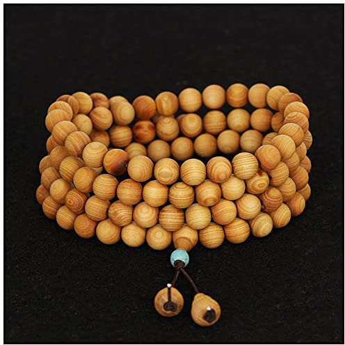 Lllunimon Thuja Pärlarmband halsband 108 Buddha pärlor unisex radband för Mala Bön meditation, 6 mm