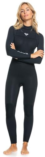 Roxy Prologue Neoprenanzug für Damen, 3/2 mm, Reißverschluss hinten, leicht, Schwarz