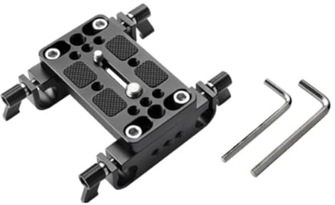 Tdkjfoutr Plaque de D'Appareil Photo Pro DSLR Support de D'Épaule Plate-Forme de de Trépied avec Support D'Objectif Tiges de 15 mm (B)