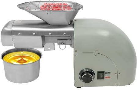 JIAOYINZI Oil Press Machine, 1800W Cold & Hot Press Automatic Electric Oil Maker Extractor for Home, 110V Commercial Stainless Steel Oil Press Machine, Adjustable Temperature, for Peanut Flaxseed