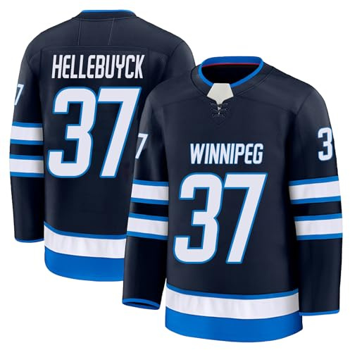 Connor Hellebuyck Jersey Mens/Women/Youth Stitched for Sports Fan Navy No Brand/Logos