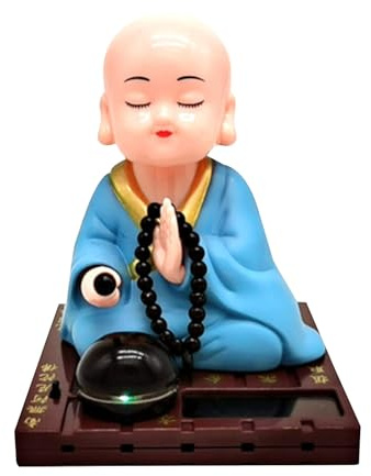 Figura Di Monaco Solare - Giocattolo Con Testa Che Scuote | Divertente Buddha A Energia Solare | Decorazione Cruscotto Auto, Statua Di Monaco Con Movimento Della Testa, Regalo Per Hog