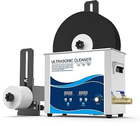 Ultraljudsrengöring, Ultraljudsrengöringsmaskin, Rengöringsbad 6,5L 180W Effekt Justerbar Motor För Legeringsfäste 6-7 RPM Vinylskiva CD-skiva för rengöring av smycken