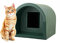 The Original Mr Snugs KatDen® Plastic Outdoor Waterproof Plastic Cat Shelter Kennel - Dark Green Colour