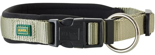 HUNTER Collare in neoprene Vario Plus, collare per cani, in nylon, imbottito con neoprene, 55/2,5 (L), oliva/nero