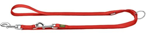 HUNTER Verstellbare Hundeführleine, Farbe: rot, 3-fach verstellbar, robustes Nylon, pflegeleicht, Größe: 10/200