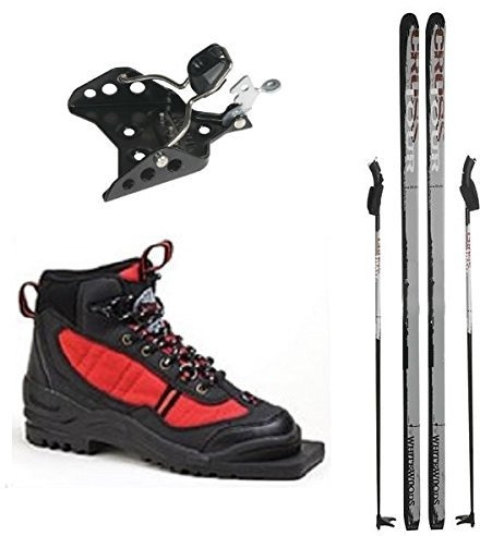 Whitewoods Junior 75mm 3-Pin Cross Country Ski Package, 117cm - Skis, Boots, Bindings, Poles (33, 60-90 lbs.)