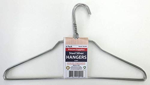 ProCare 6 fuerte Color de Plata Alambre de metal galvanizado camisa perchas 16 pulgadas Calibre 13