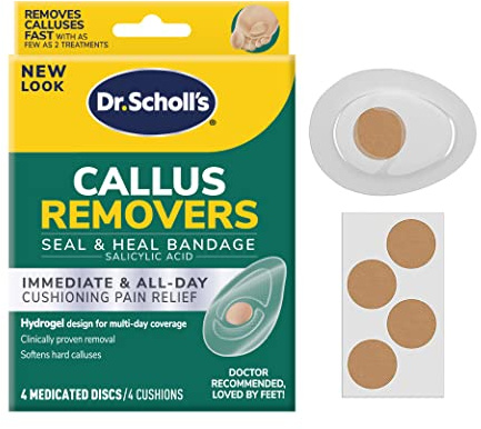 Dr. Scholl's CALLUS REMOVER Seal & Heal Bandage with Hydrogel Technology, 4ct // Removes Calluses Fast And Provides Cushioning Protection Against Shoe Pressure And Friction For All-Day Pain Relief