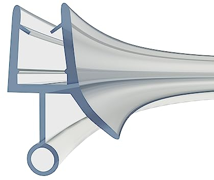 HNNHOME Rubber Plastic Bath Shower Screen Seal Strip for 8-10mm Glass Door Curved Straight 5-10mm Gap (Curved)