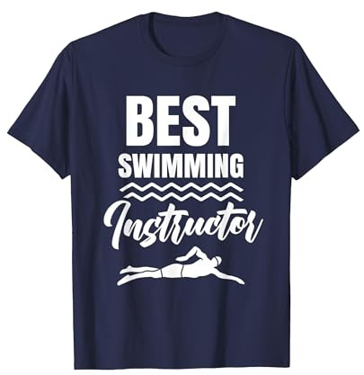 Mejor Profesor De Natación Entrenador De Natación Camiseta, Hombre, Azul Marino, L