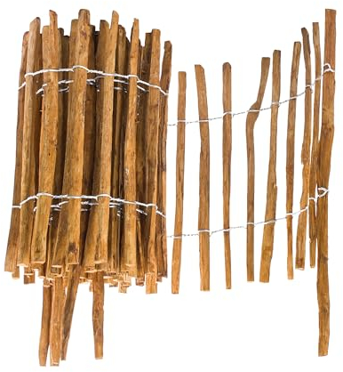 BOGATECO Clôture en rouleau en bois de noisetier imprégné - 60 cm de haut et 500 cm de long - Clôture en bois - Distance entre les lattes : 4 à 5 cm - Clôture en lattis parfaite comme bordure de