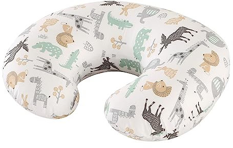 TOPCHANCES Stillkissen Stillkissenbezug Aus100% Baumwolle,Stillkissen Klein Für Baby,Motherhood Stillkissen Atmungsaktives,Herausnehmbares Und Waschbares Stillkissen(Tierwelt)