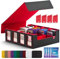 UAONO Trading Card Storage Box für Commander Display, 2400+ MTG Deck Box mit 4 Toploader, TCG Card Case passend für Magic PTCG Sports Cards（Schwarz&Rot）