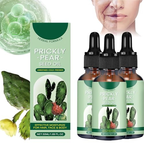 2025 New Prickly Pear Seed Oil, 100% Pure Organic Prickly Pear Oil for Face, Skin, Hair & Nails, Dry Skin & Body Moisturizer (3)