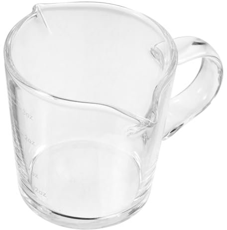 Cabilock Brocca Per Latte in Vetro Manico Ergonomico Tazza Da Caffè Trasparente Brocca Per Caffè Da Tazza Per Salsa Da Cucina Per Tè e Colazione