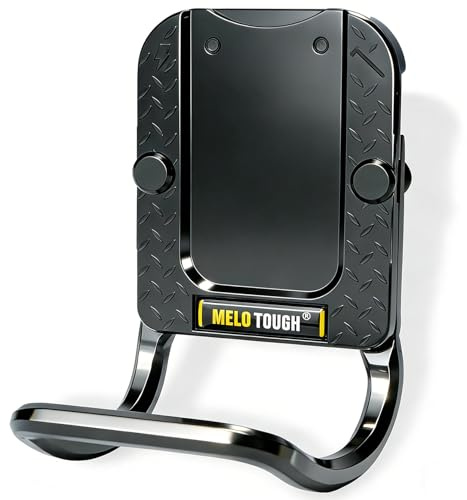 MELOTOUGH Hammer Holder for Belt,Hammer Loop Fit Up to 2 Tool Belt,Holds Hammers,Hatchet or Mallet,Made of Aluminum Alloy Material (Black)