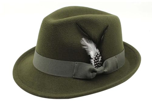 YOSUWOAI Oktoberfest, cappello bavarese da uomo con piuma, elegante cappello da cacciatore, per uomo e donna, a tesa stretta, per feste a tema, carnevale