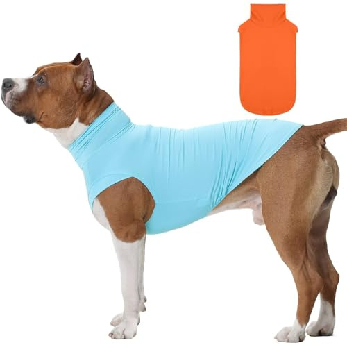 IECOii 4XL 2PCS Cane Gilet Protezione Solare Estate & T-Shirt per Cani, Cane UV T-Shirt Traspirante, Raffreddante Abbigliamento Estivo per Cani, Leggero & Anti-Macchia, Protezione UV per Giornate