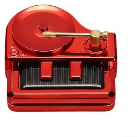 Diffuseur de voiture, 7,5 cm x 7 cm, lecteur de disque rotatif solaire, désodorisant d'air, diffusion automatique du parfum à la lumière du soleil, décoration intérieure élégante pour voitures (rouge)